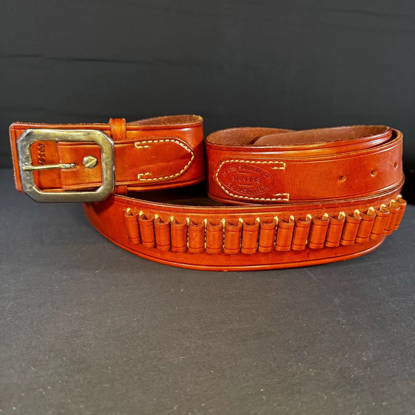 El Paso Saddlery Co. Leather Cartridge Belt – Western Style, Handcrafted, High Quality