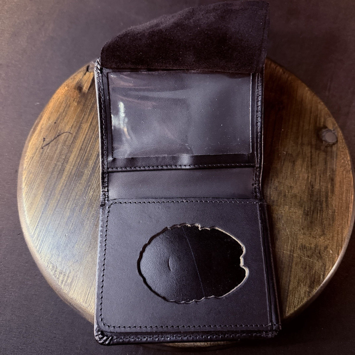 STRONG Badge Bifold Wallet Black Leather With Hidden ID Holder