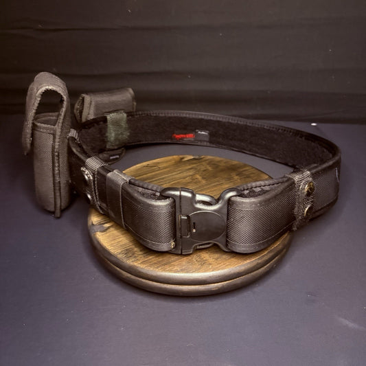 Bianchi Nylon Duty Belt 28"-34" w/Flashlight Pouch & Handcuff Case + Belt Keeper