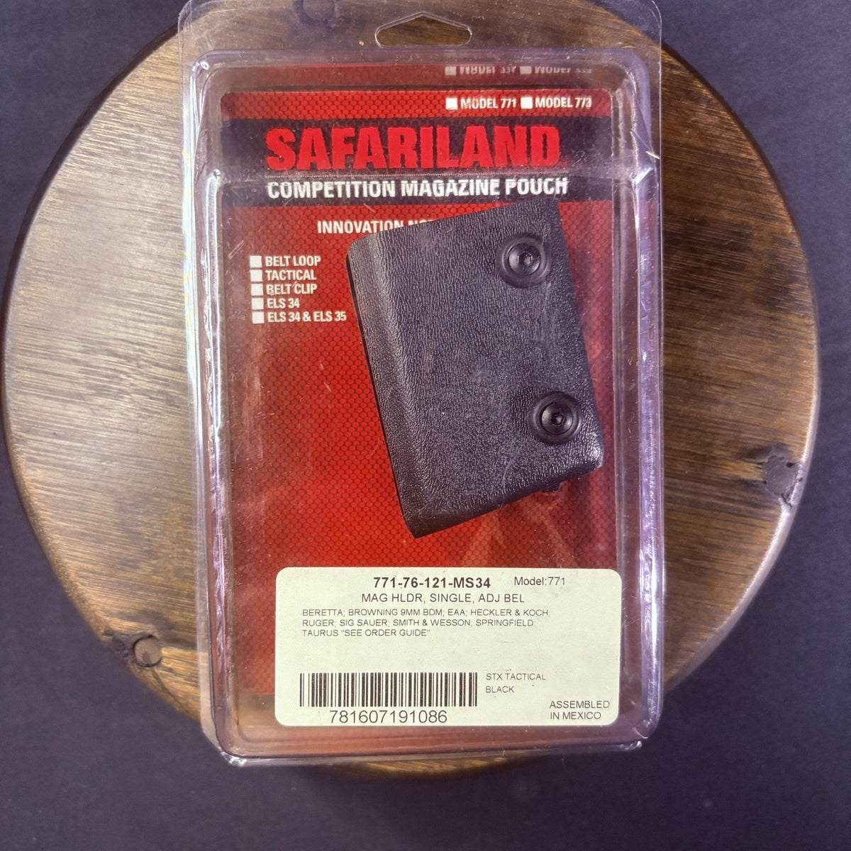 Safariland 771 Competition Magazine Pouch 9mm Open Top STX Tactical ELS Clip