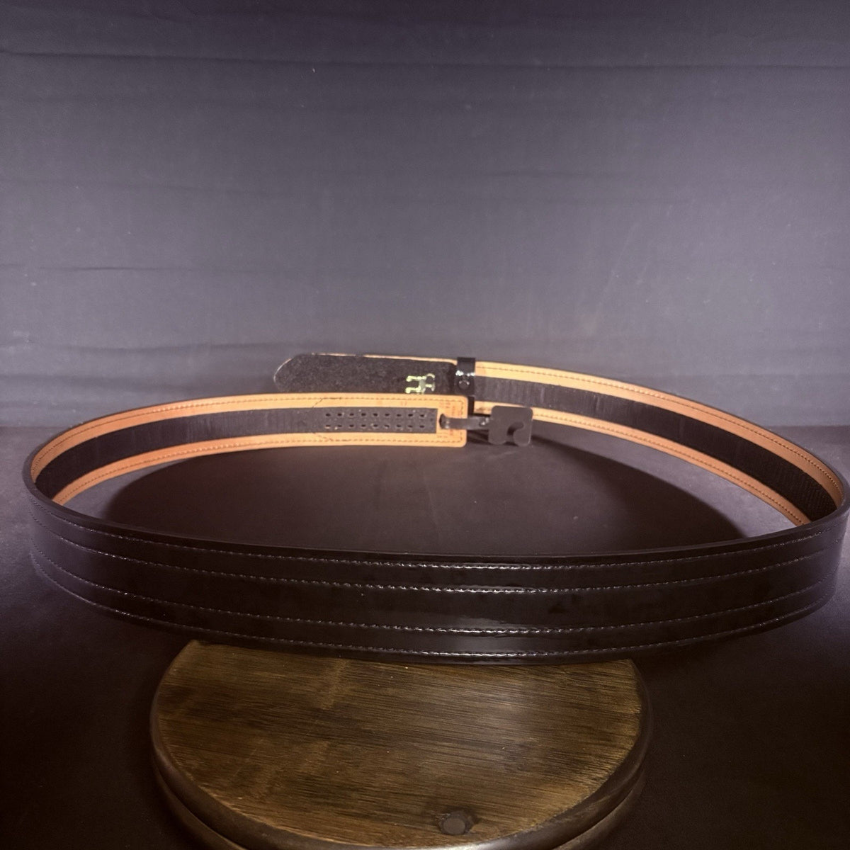 Safariland 94 Duty Belt Size 66" Hi Gloss Plain Black Leather Hook & Loop
