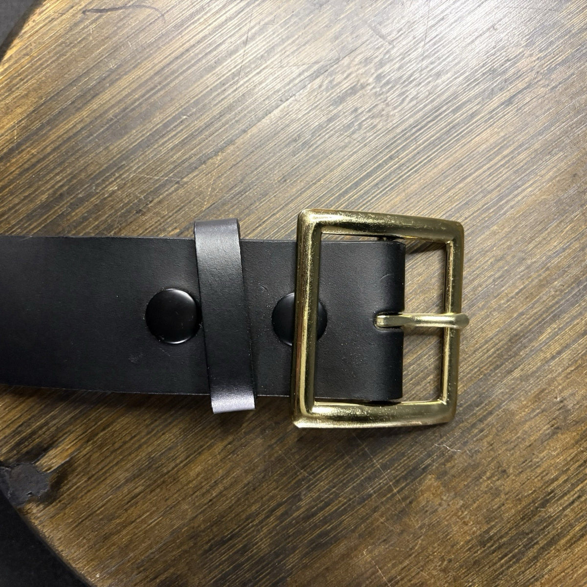 Galls Off Duty Belt Size 42” Plain Black Leather w/ Brass Buckle LP1213 Law Pro