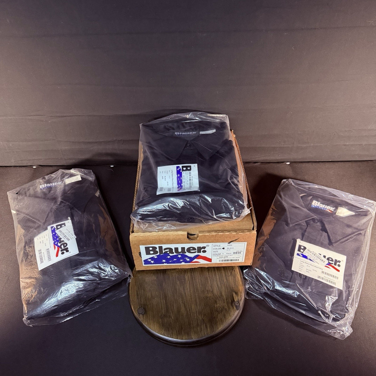 Blauer Long Sleeve 8450 Shirt Size 4XL Black Wool Class A Uniform Lot Of 3