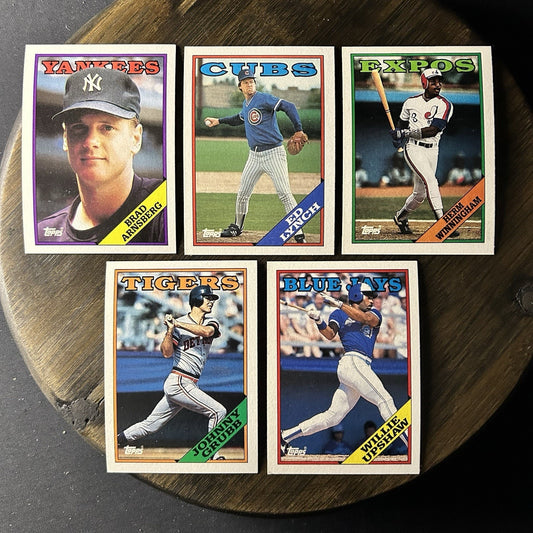 1988 Topps High Grade Cards #159, #336, #614, #128, #505 MLB Baseball (Lot Of 5)