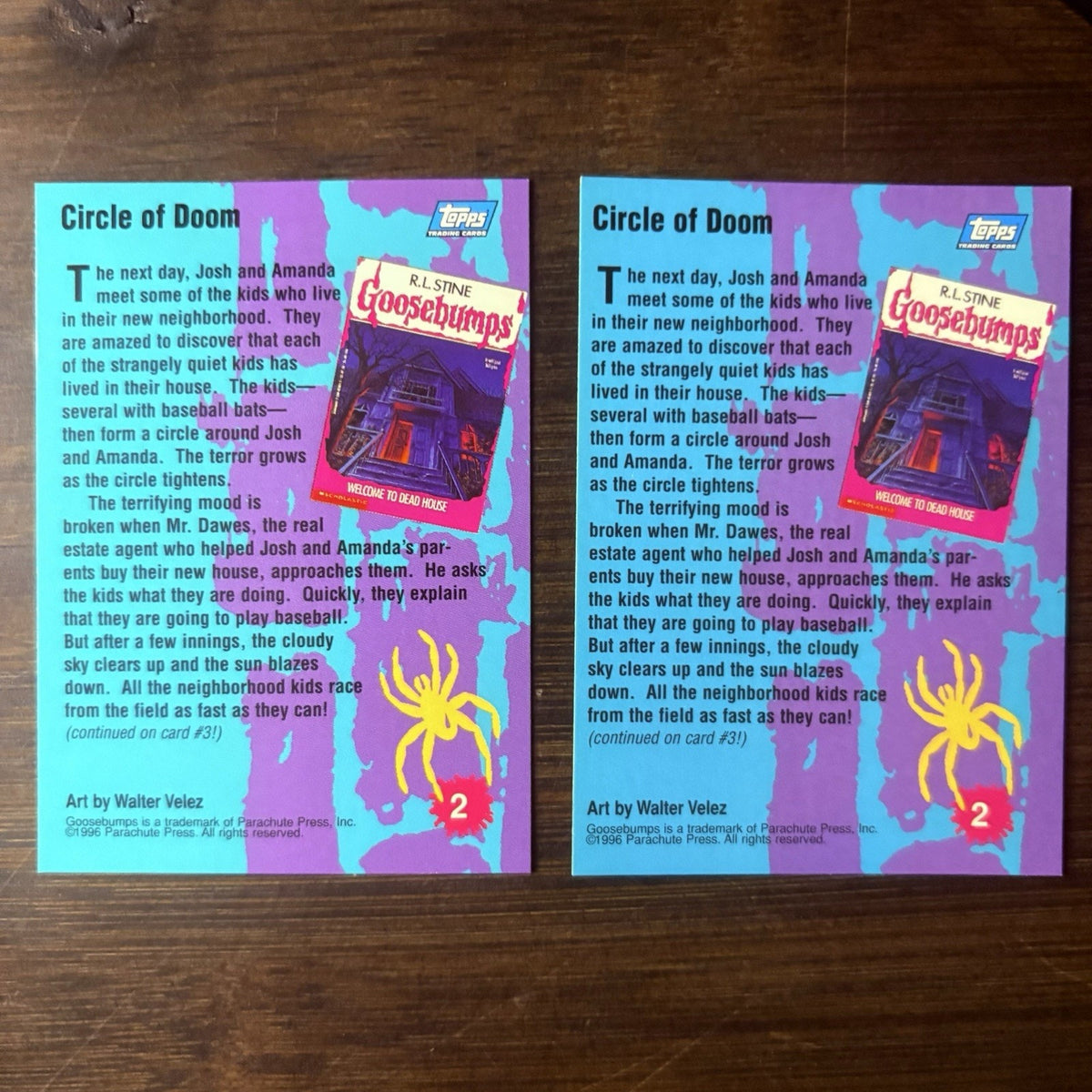 1996 Goosebumps Circle Of Doom #2 Lot Of (2) High Grade Trading Card, See Photos