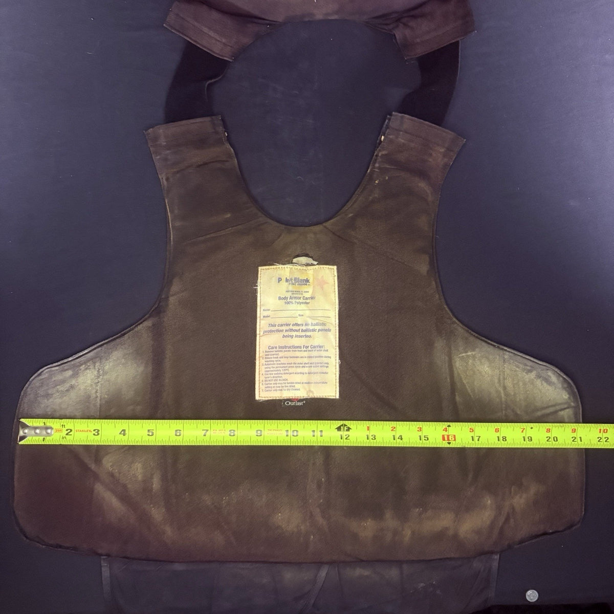 PB Armor 3A Bullet Proof Vest Size Large IIIA Ballistic Concealable Body Armor