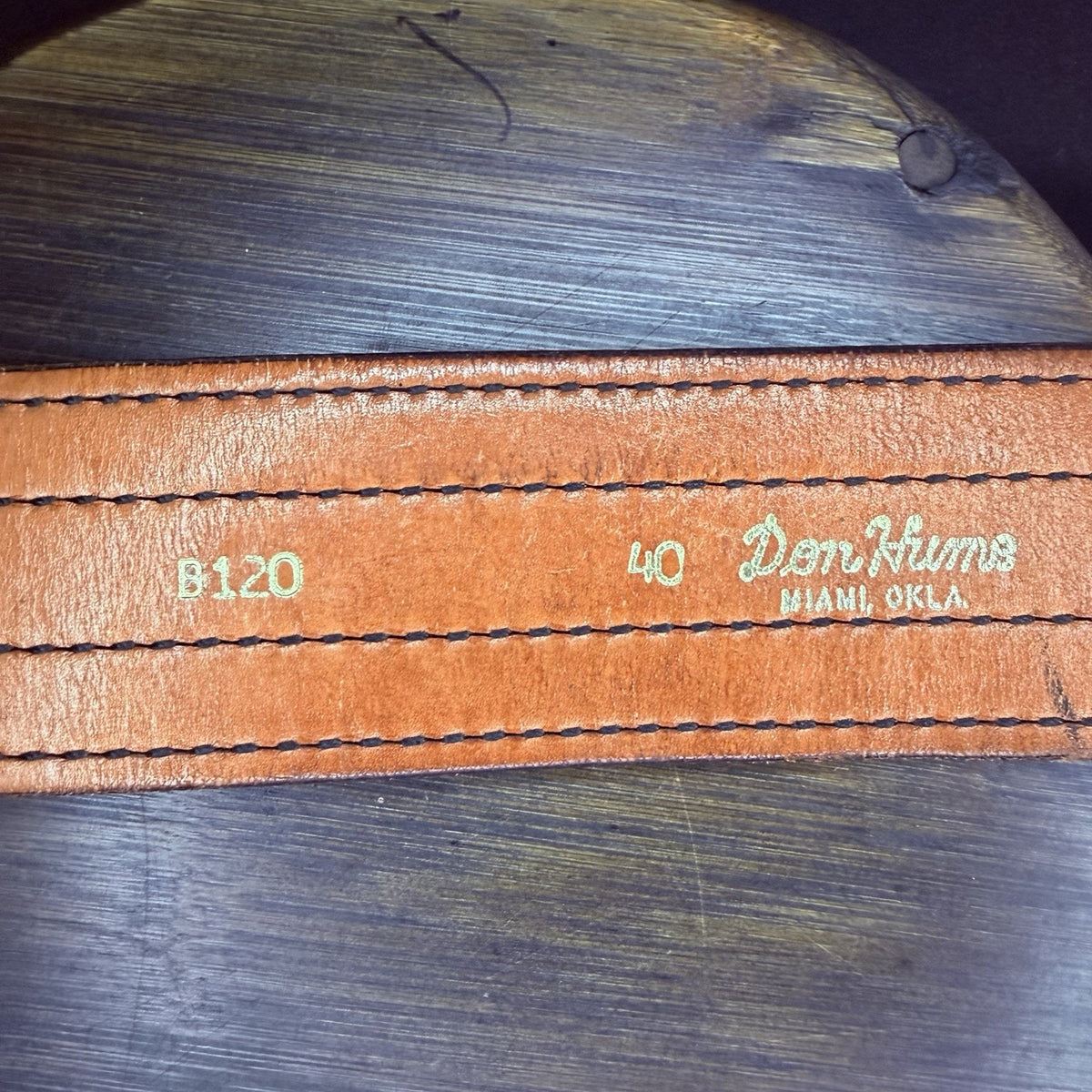 Don Hume Duty Belt Size 40" Black High Gloss Quad Stitched Leather B120 2.25"