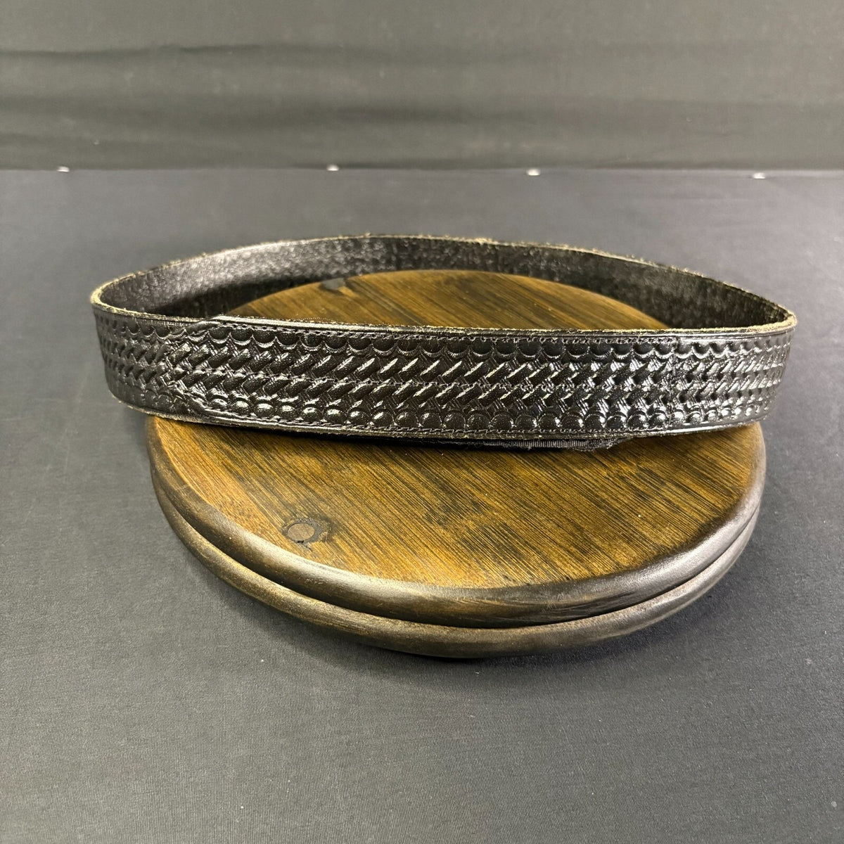 Bianchi Buckless Duty Belt 34" Waist Black Basket Weave Leather