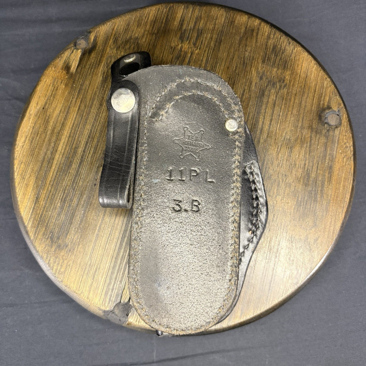 Tex Shoemaker 11PL Black Basket Leather OWB Paddle Holster For S&W K Revolver 3”