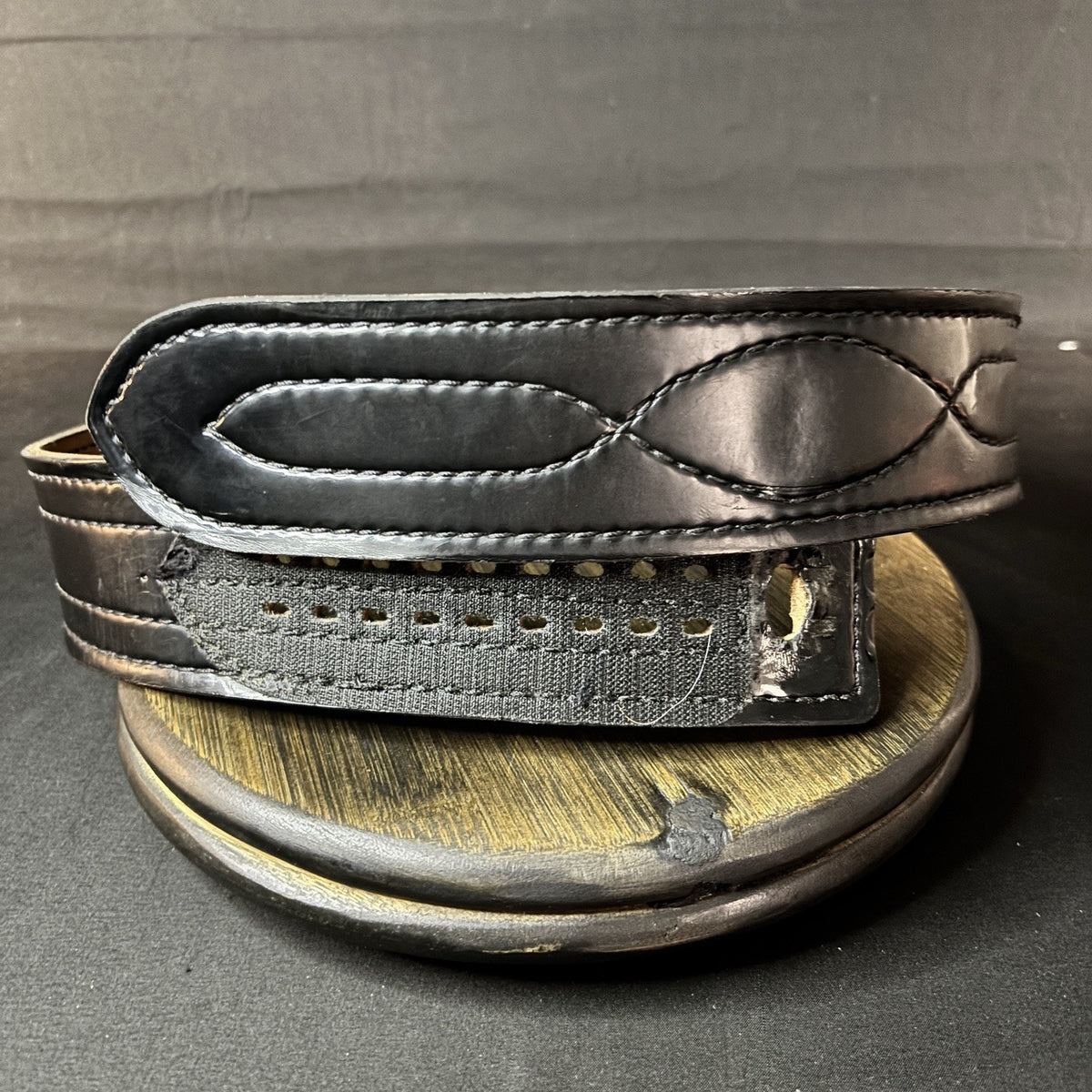 Safariland 94P Duty Belt Size 30" Hook & Loop Belt Hi Gloss Black Leather 2.25"