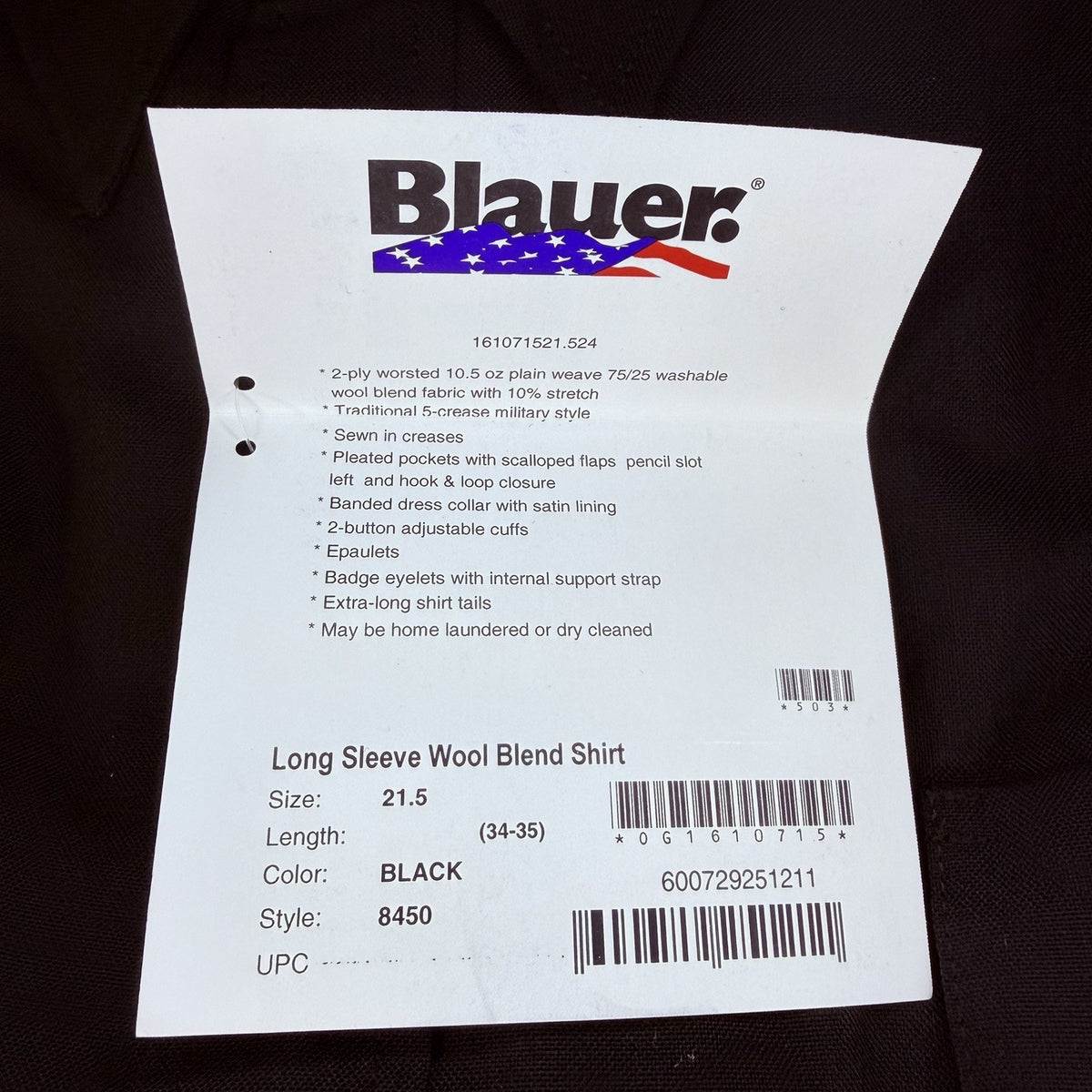 Blauer Long Sleeve 8450 Shirt Size 4XL Black Wool Class A Uniform Lot Of 3