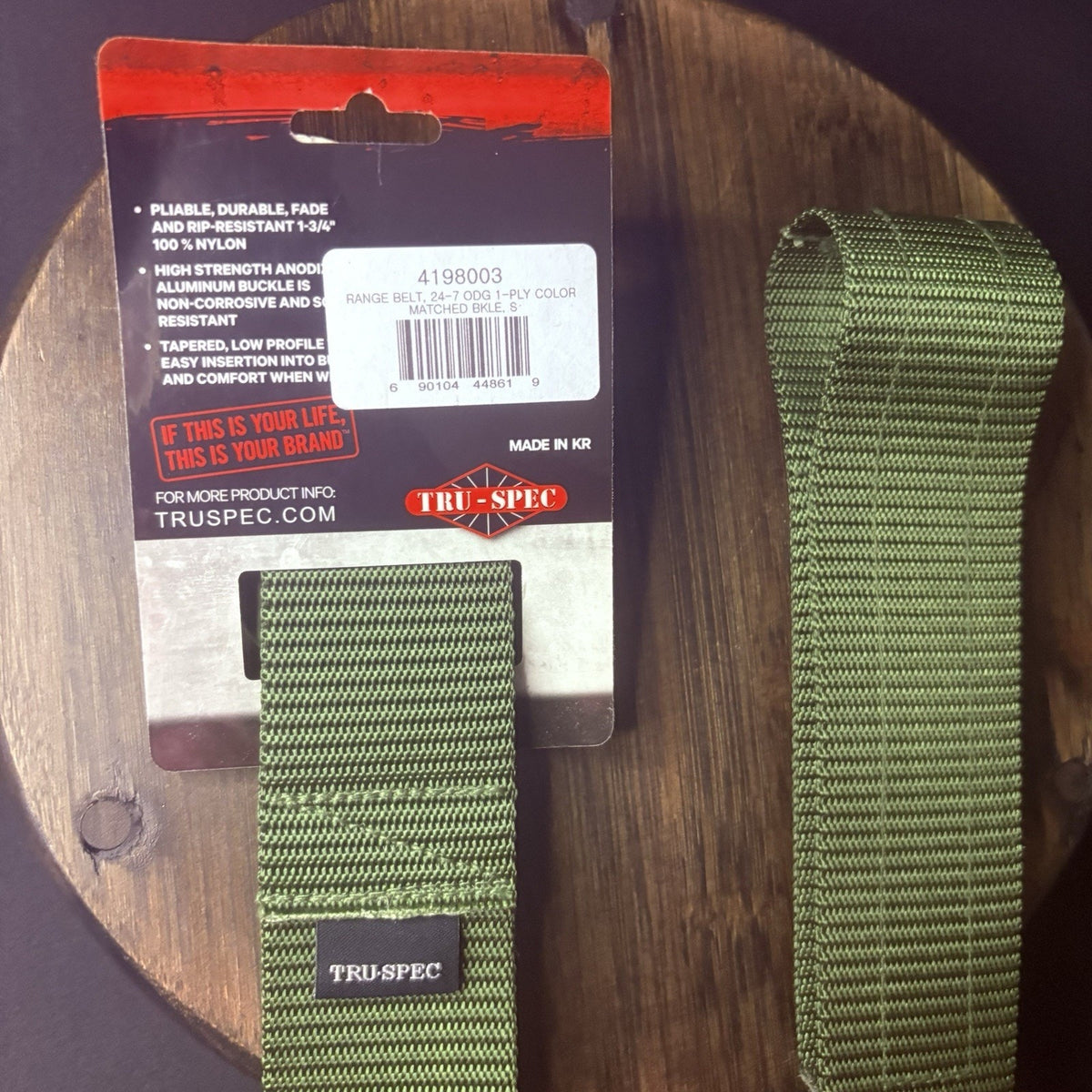 Tru-Spec Tactical Belt Size Small Range 24-7 Series Metal Buckle, OD Nylon 1.75"