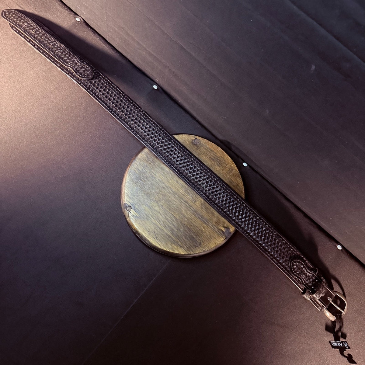 Aker River Belt Size 28" Black Basketweave Leather Duty Work Belt 2.25" Wide