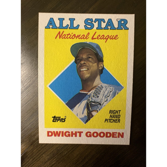 1988 Topps All Star 405 Dwight Gooden Error White on “R” + Extra Card High Grade