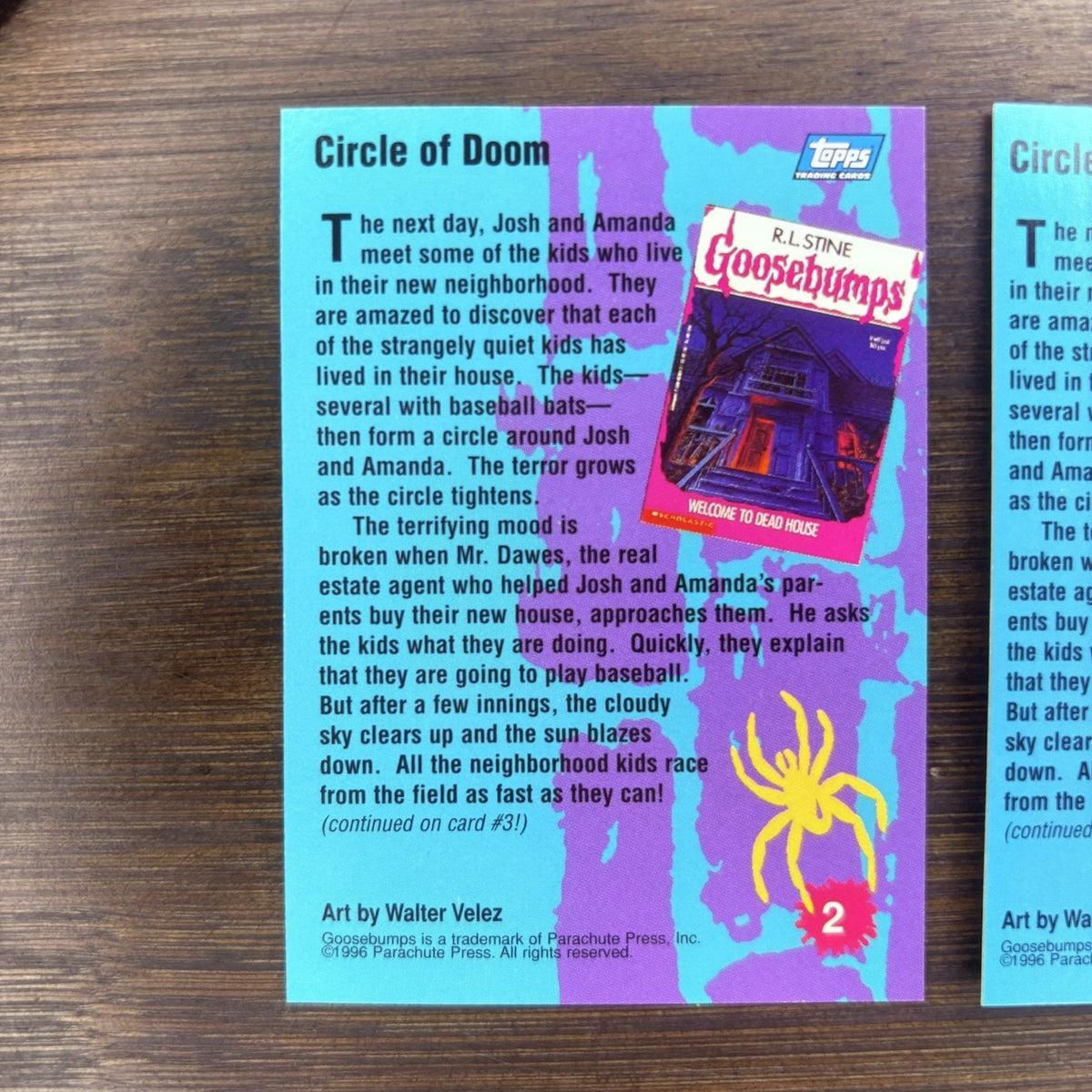 1996 Goosebumps Circle Of Doom #2 Lot Of (2) High Grade Trading Card, See Photos