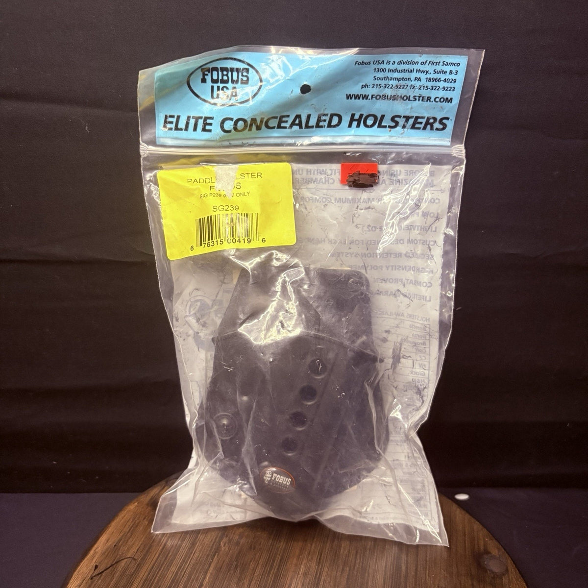 Fobus Sig Sauer Paddle Holster SG239 - 239 (9mm Only) -Black RH OWB