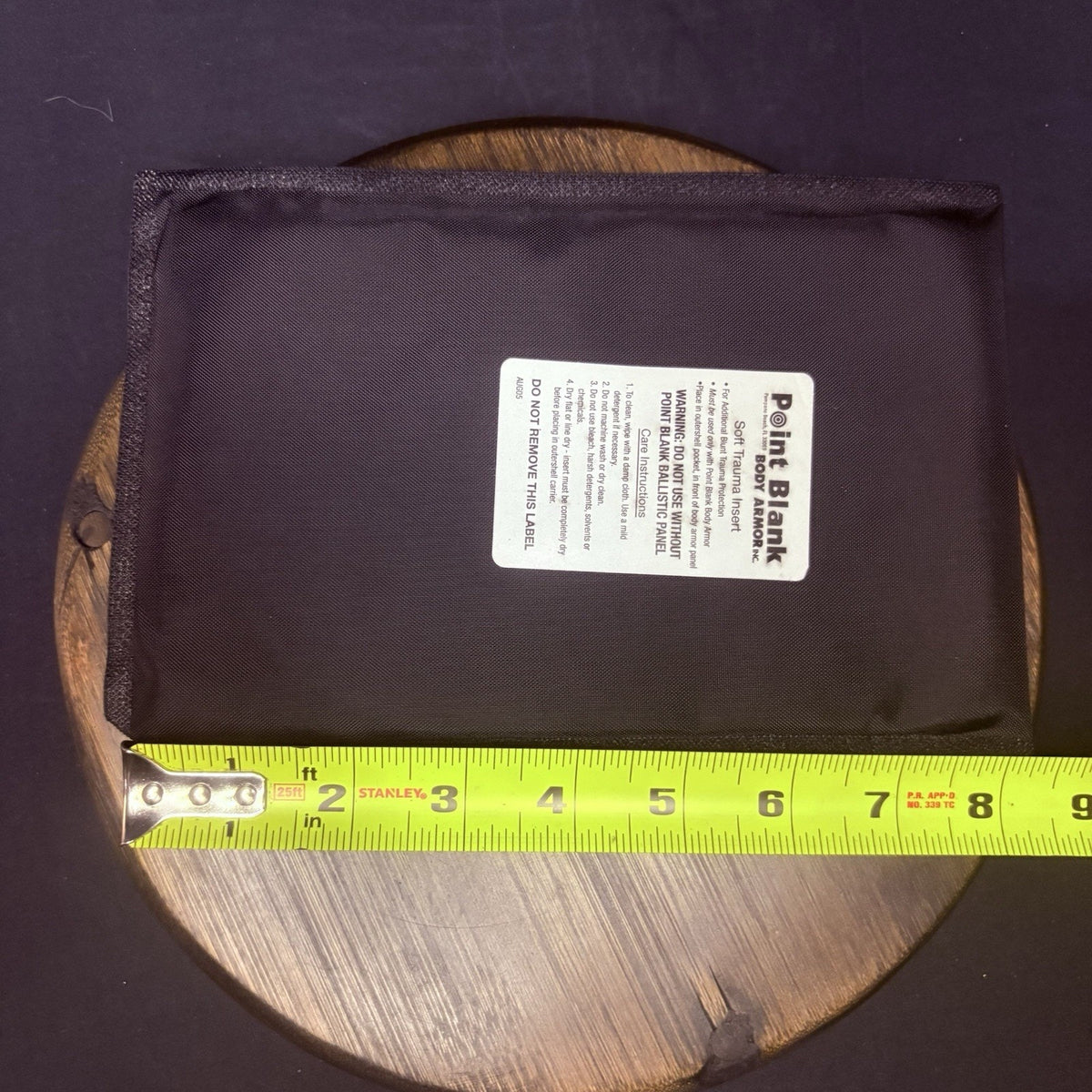 PB Trauma Plate Insert 5x8 Soft Impact Panel Body Armor BLACK