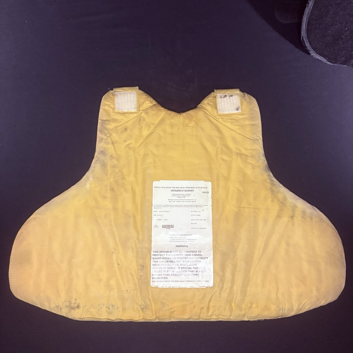 Second Chance 3A Bullet Proof Vest Size Large Long Concealable IIIA Ballistic