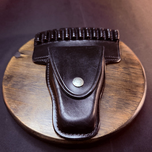 Don Hume Bullet Loop Handcuff Case Plain Black Leather C121