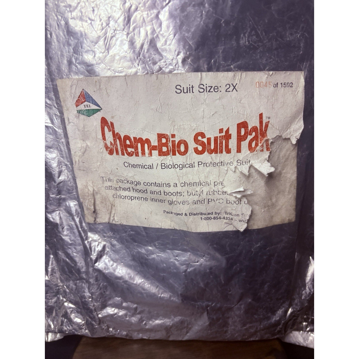 TriCon Hazard Spill Kit Size 2XL, Level C w/Tychem F Suit, Gloves, & Boots