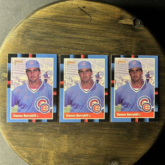 1988 Damon Berryhill Rookie Card (Lot Of 3) Donruss MLB Trading Card High Grade