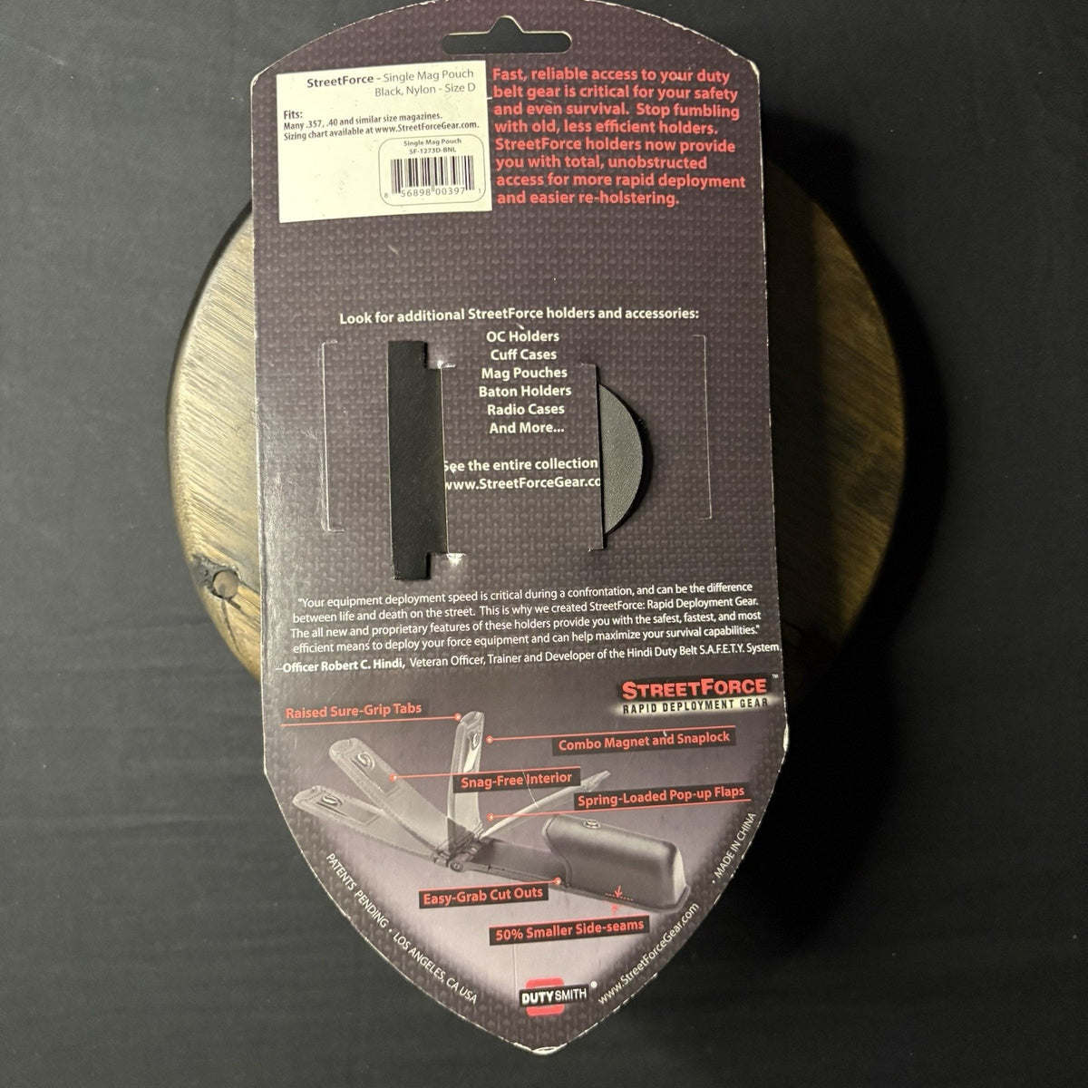 Rapid Deployment 9mm Magazine Pouch Spring Loaded Closure .40, .357
