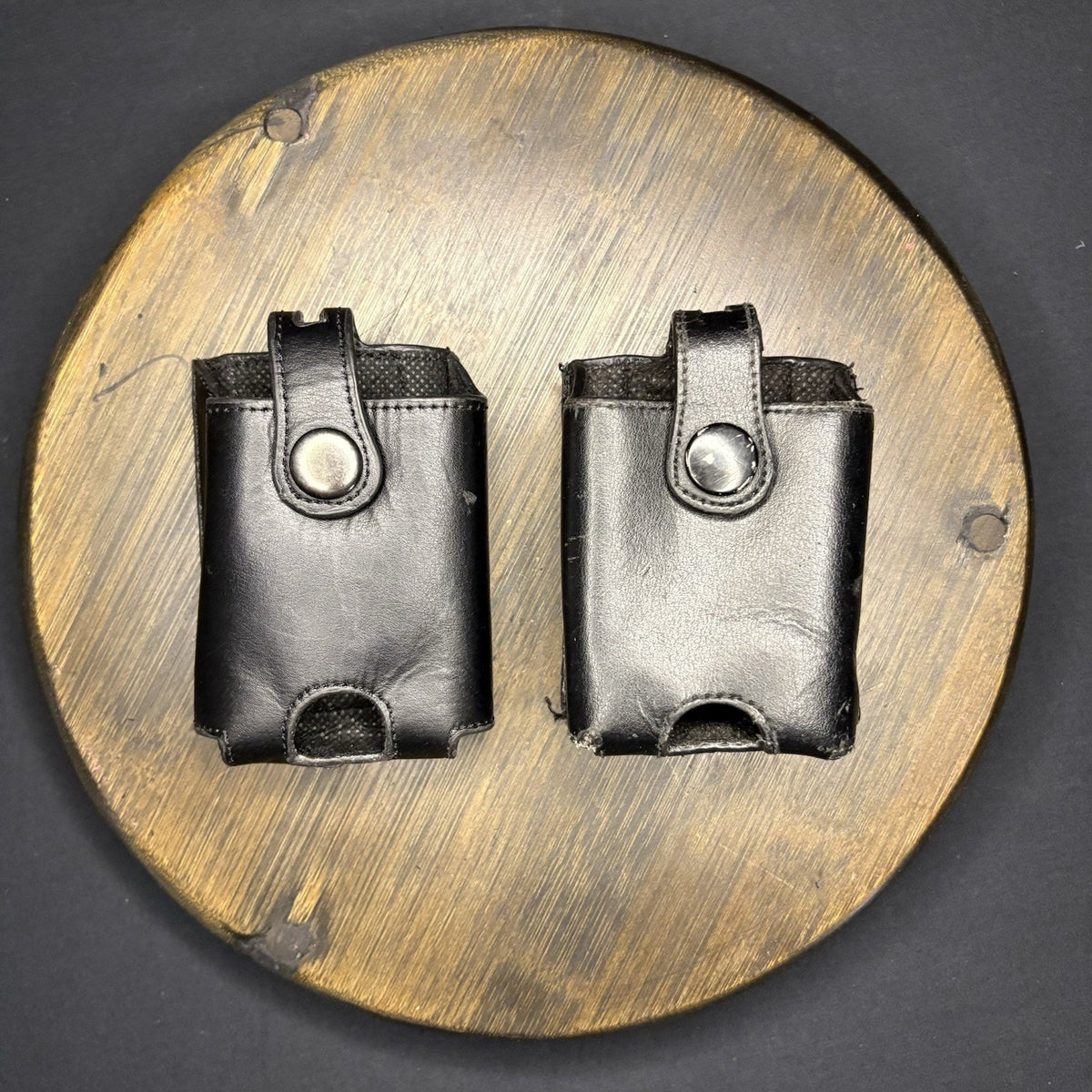 Tuff Recorder Pouch Leather w/Clip & Brass Snap For Camera, Wireless Mic (Lot 2)