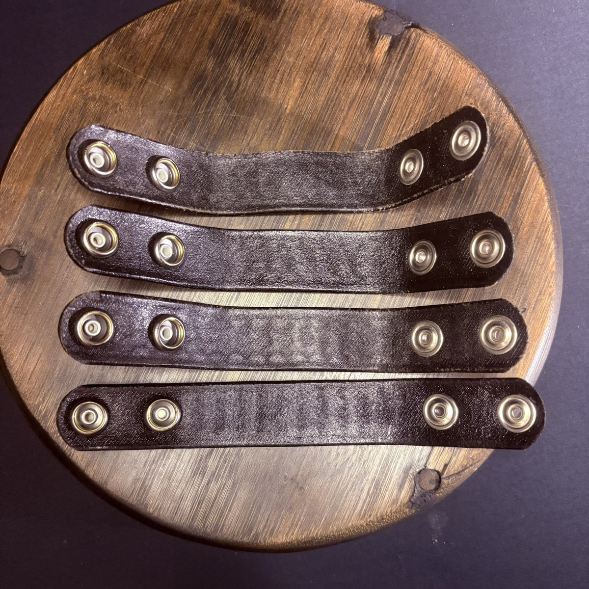 Duty Belt Keepers Basket Weave Leather Chrome Double Snaps 7.25” (Lot of 4)