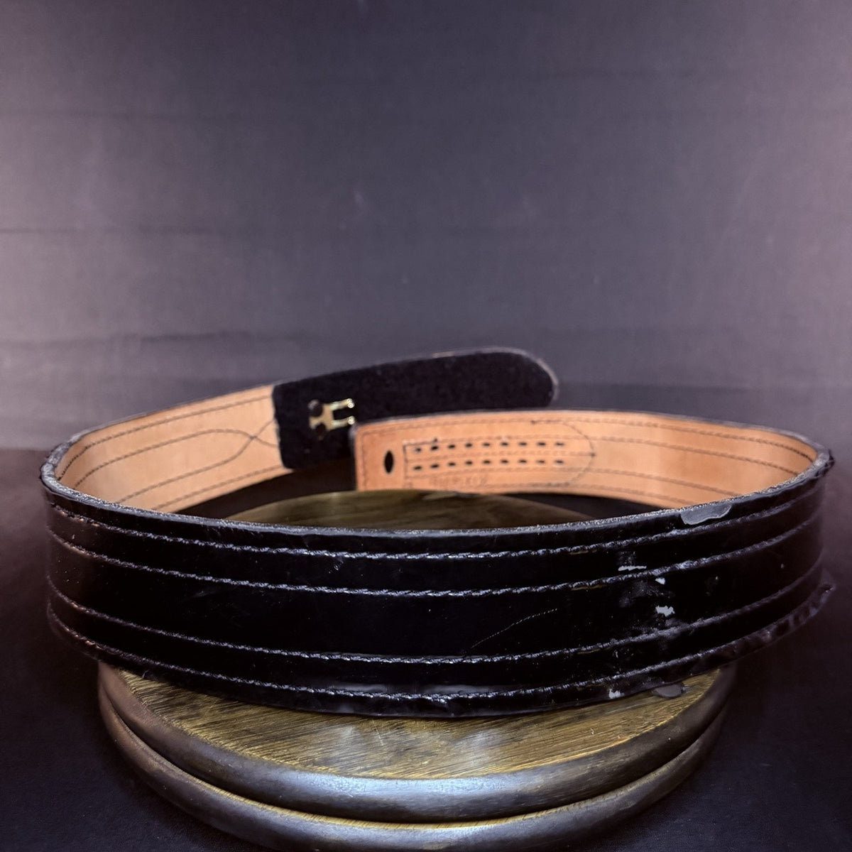 Safariland 94P Duty Belt Size 36" Hook & Loop Black Leather 2.25" Wide Hi Gloss