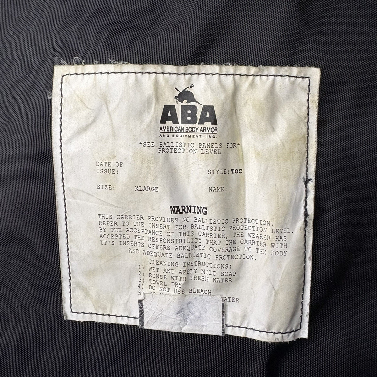 ABA Tactical Plate Carrier Vest Size XL Black With Pouches