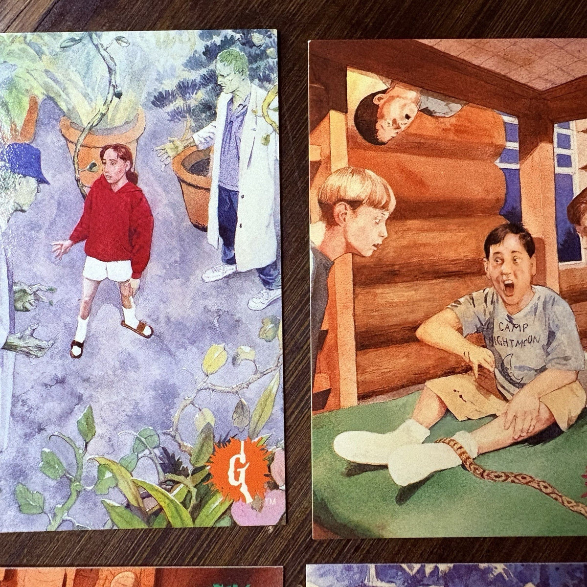 1996 Topps Goosebumps Lot Of (2) "Camp" Trading Cards All High Grade, See Photos