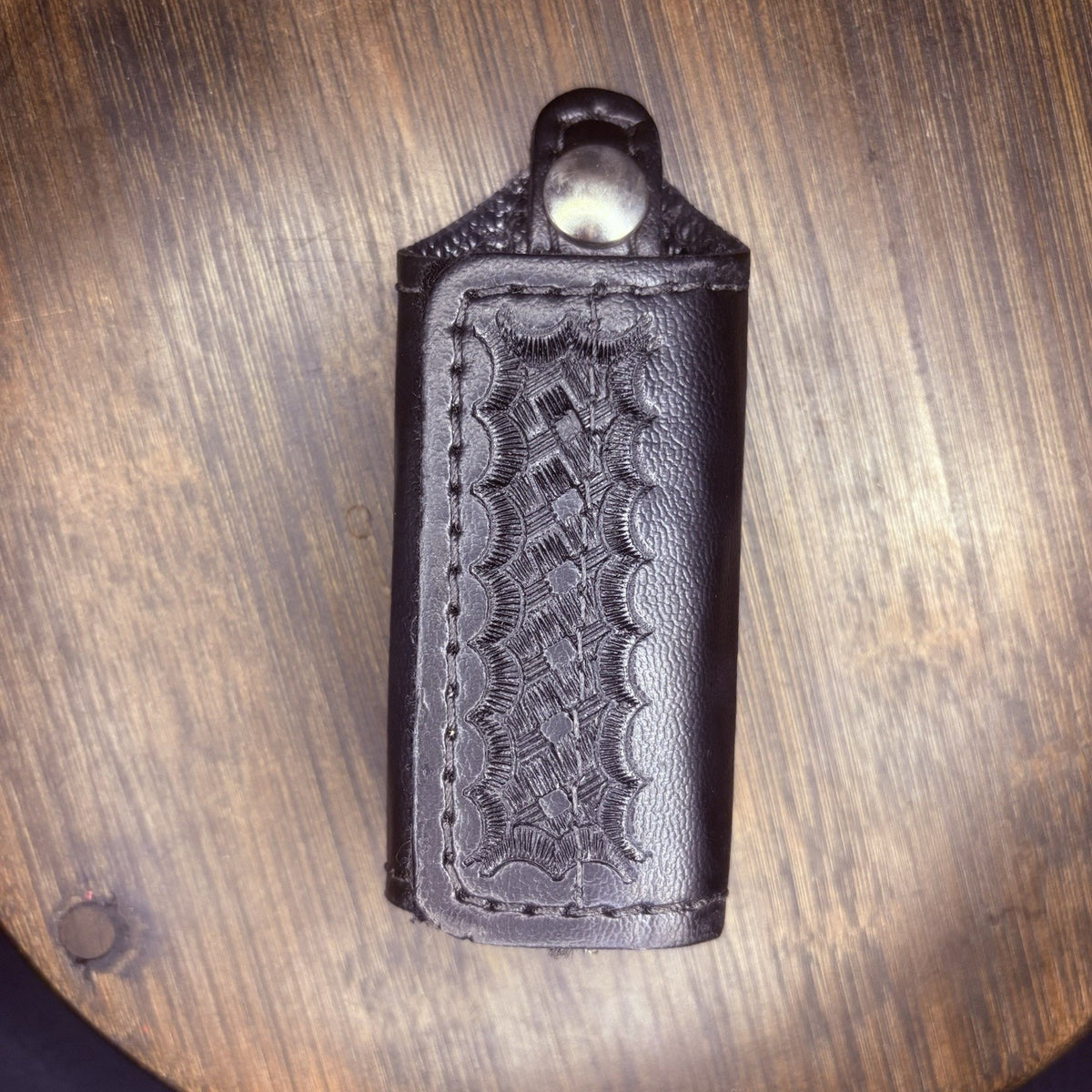 New Safariland Silent Key Ring Pouch Keeper Model 170-4 Leather Basket Weave