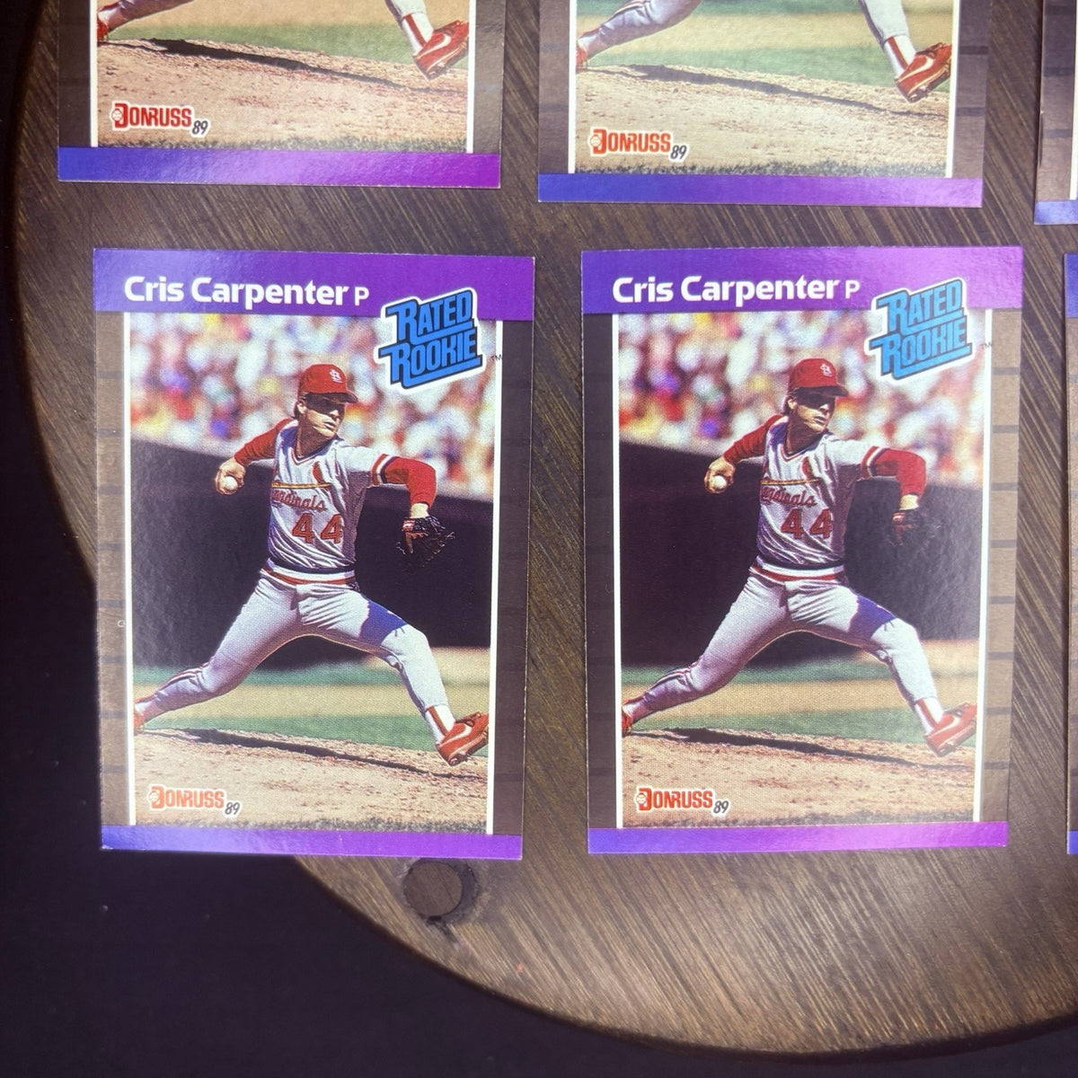 Lot of (6) 1989 Donruss #39 CHRIS CARPENTER (RATED ROOKIE) St. Louis Cardinals