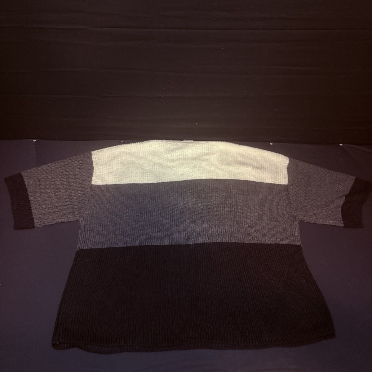 NEW Matty M Women's XXL Colorblock Sweater Polyester Crewneck (Black,Grey,White)