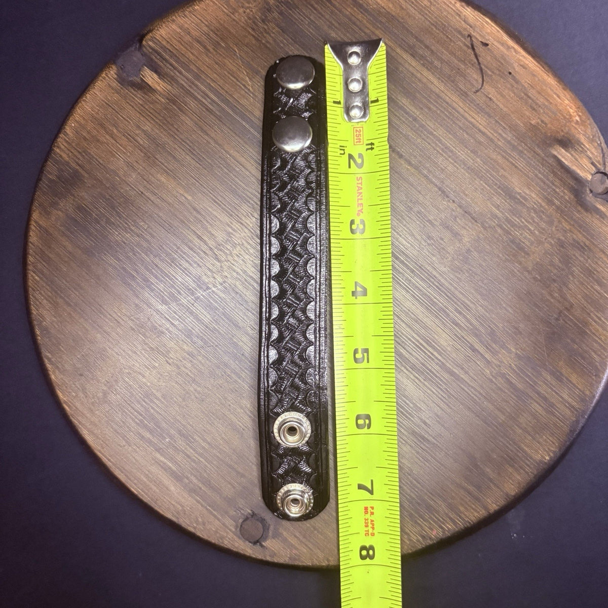Duty Belt Keeper Basketweave Leather Chrome Double Snap 7.25” Lot of 6 Keepers