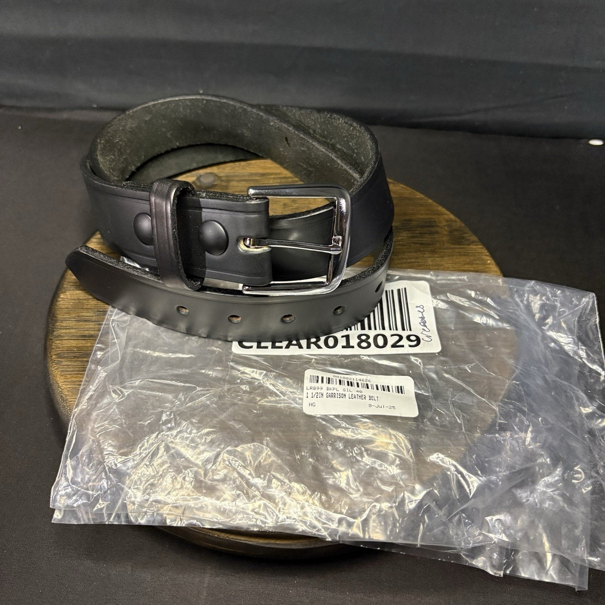 Boston Leather Off-Duty Belt Size 40" Plain Black 1.5” w/ Chrome Buckle USA Made
