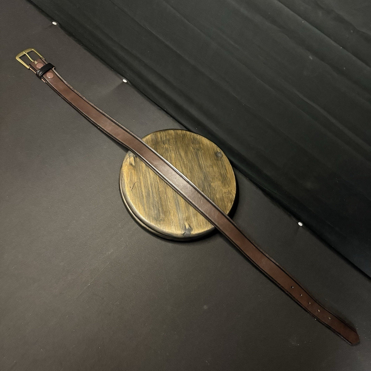 DutyMan Garrison Belt Size 32" Brown Leather Brass Buckle 1.5" Wide 1512U