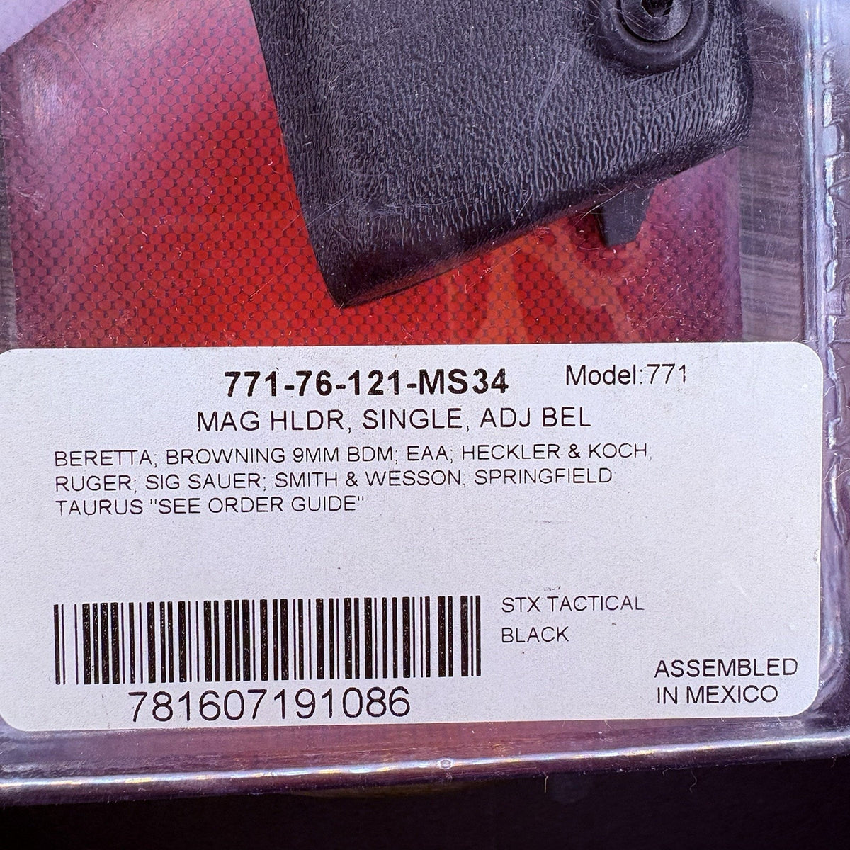 Safariland 771 Competition Magazine Pouch 9mm Open Top STX Tactical ELS Clip