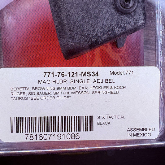 Safariland 771 Competition Magazine Pouch 9mm Open Top STX Tactical ELS Clip