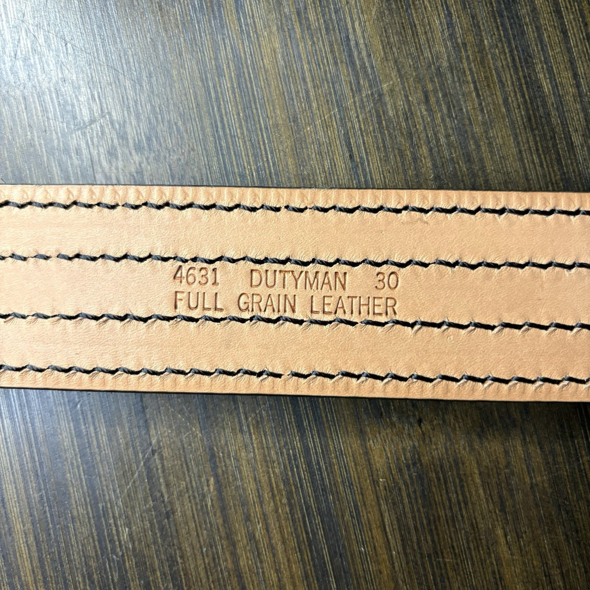 DutyMan Government Duty Belt Size 24” Plain Black Leather Brass Buckle 1611