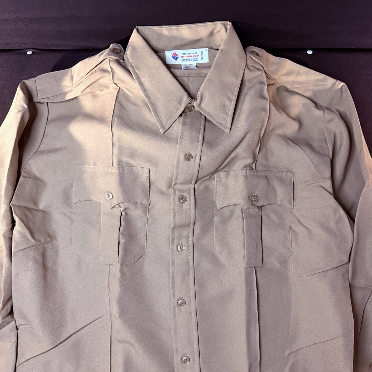 Liberty Long Sleeve Service Shirt Size 2XL Silver Tan Class A Uniform Button Up