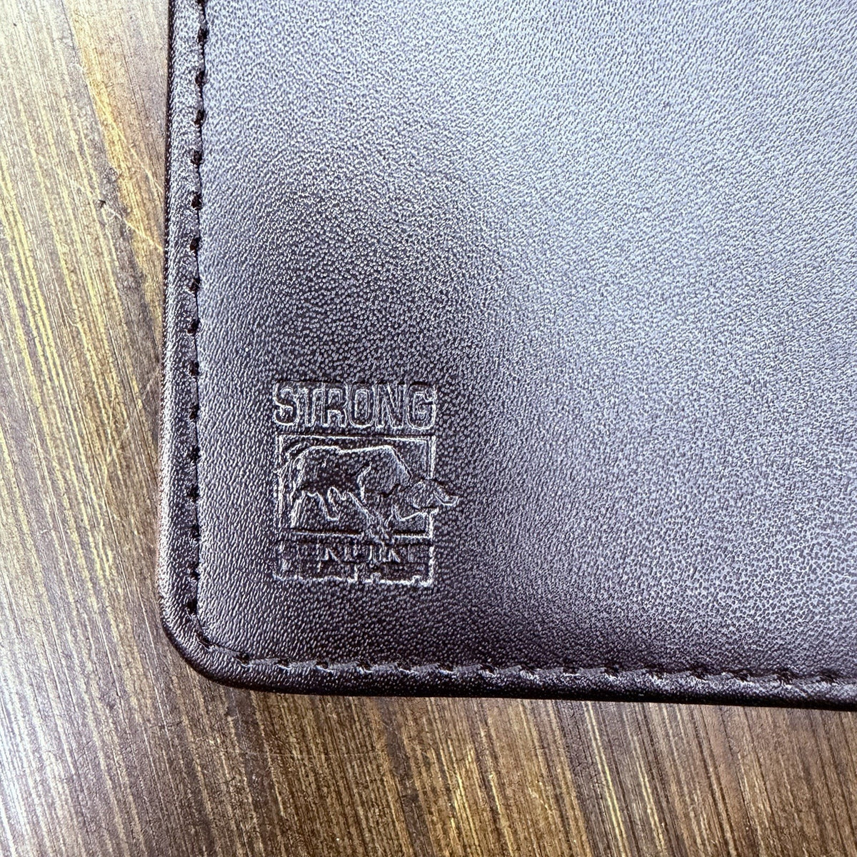 STRONG Badge Bifold Wallet Black Leather With Hidden ID Holder