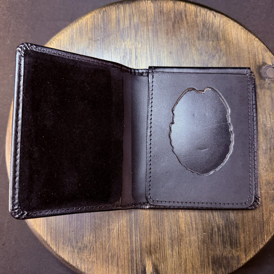 STRONG Badge Bifold Wallet Black Leather With Hidden ID Holder