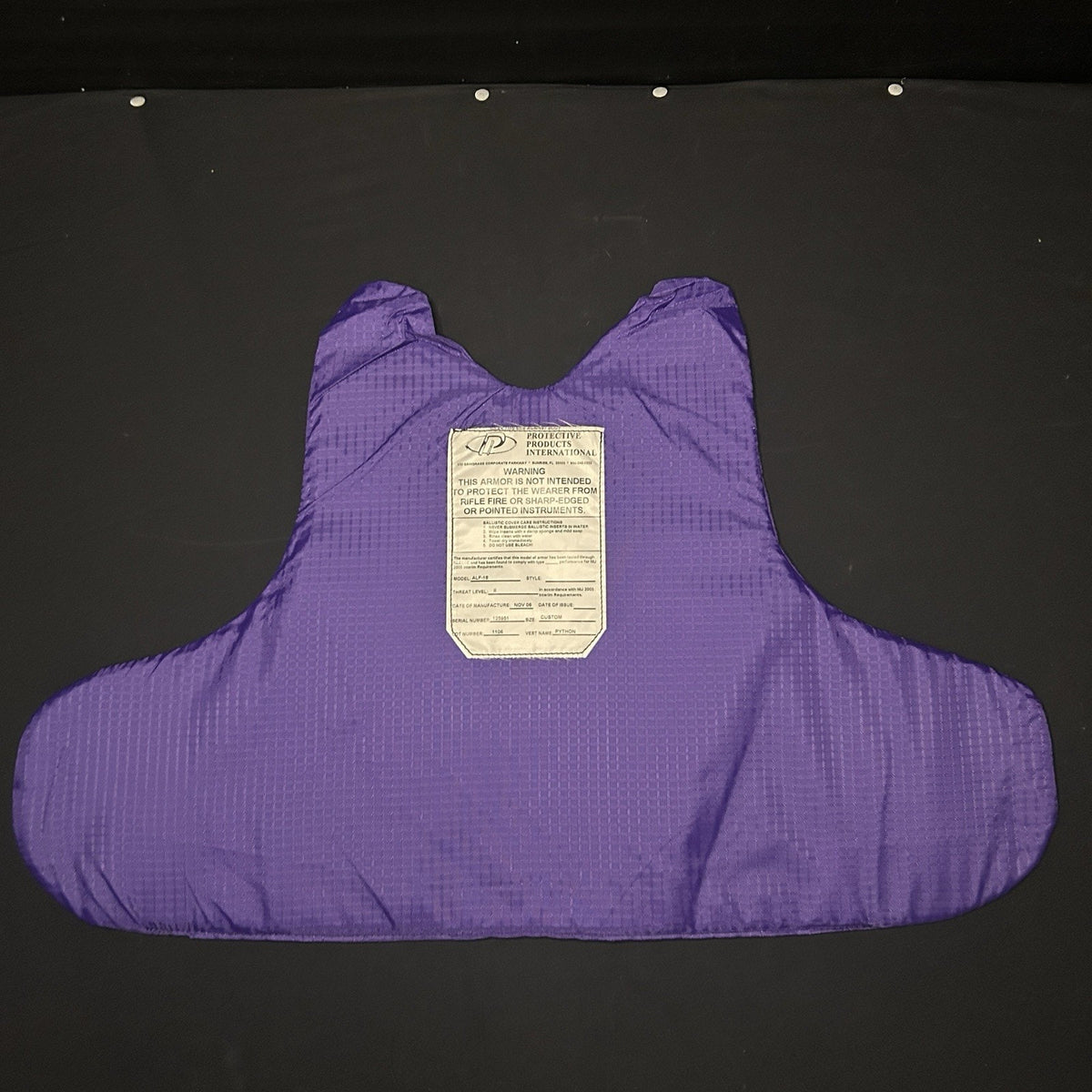 PPI Bullet Proof Vest Size XL Level II (2) Ballistic Concealable Vest
