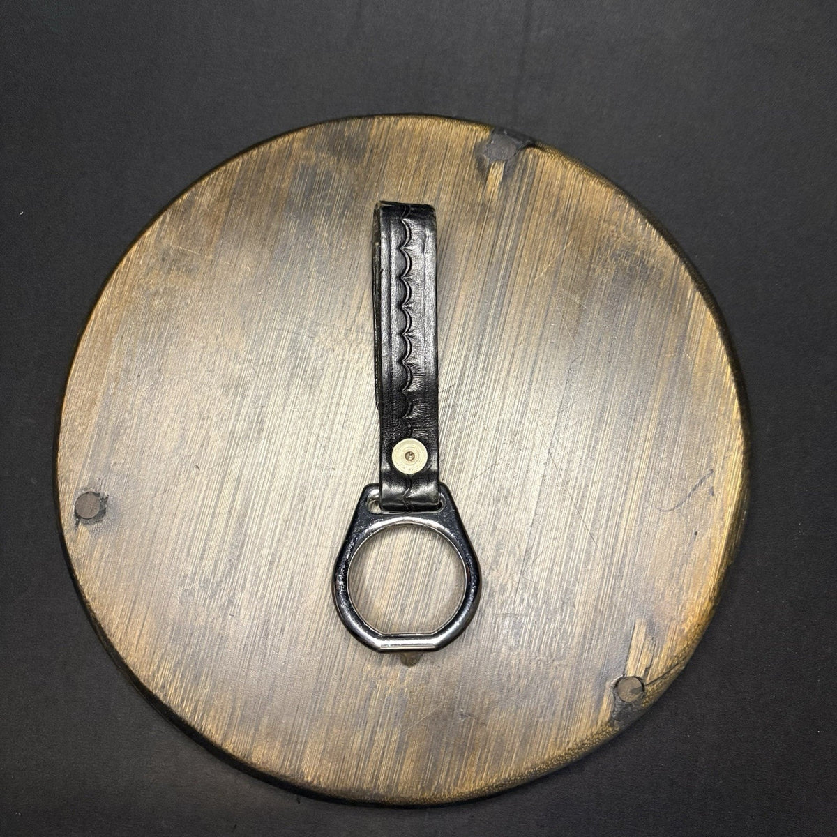 Side Handle Baton Ring Metal Chrome PR-24 Ring & Double Snap Black Basketweave