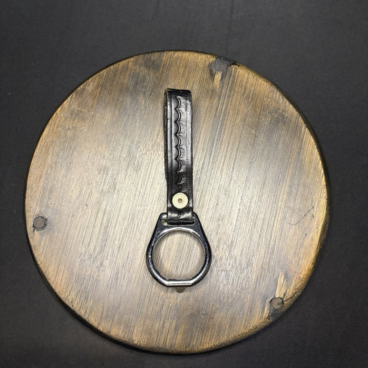 Side Handle Baton Ring Metal Chrome PR-24 Ring & Double Snap Black Basketweave