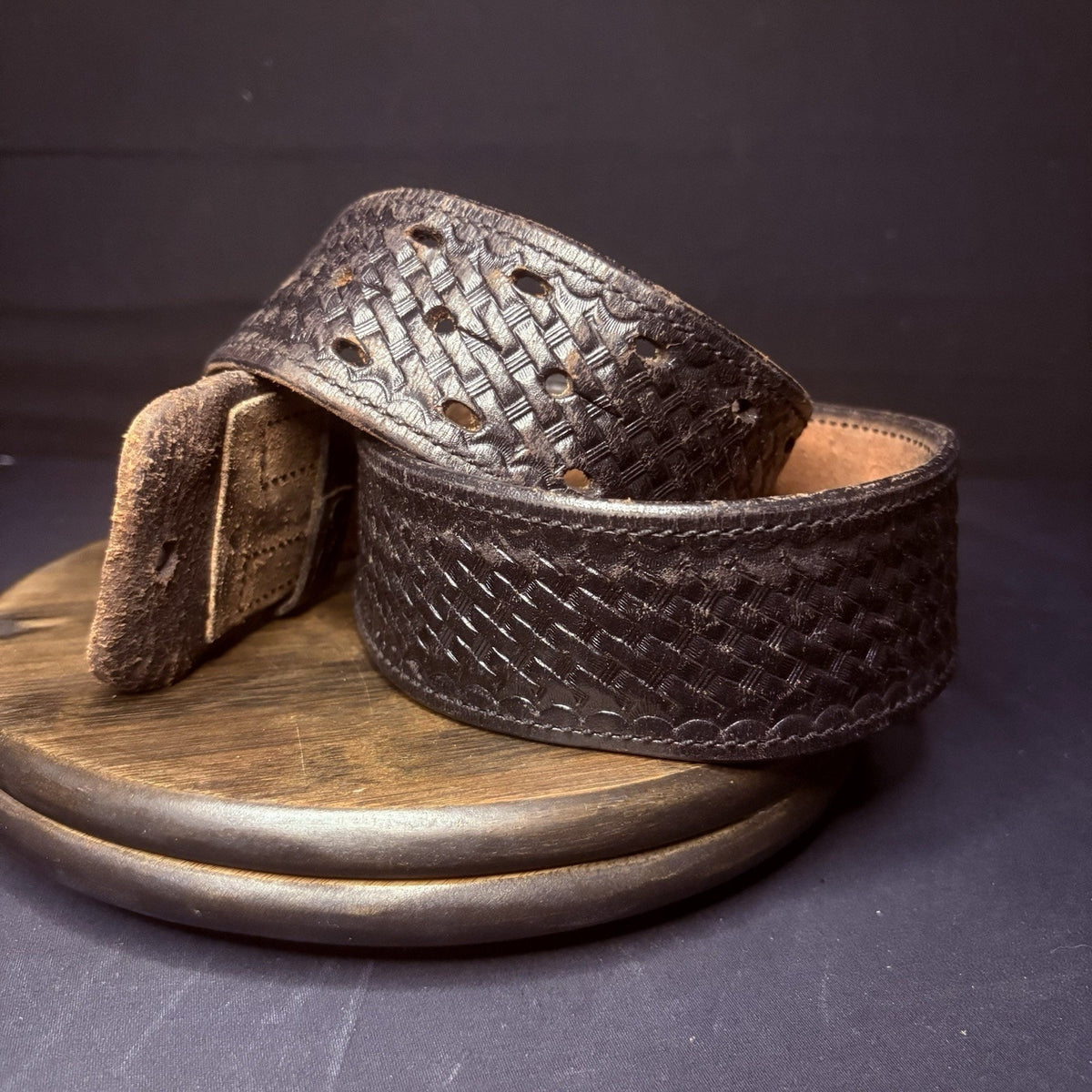 Bianchi Duty Belt (Size 30") Waist Black Basket Weave Leather