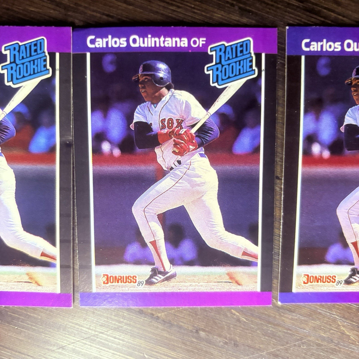 Lot of (3) 1989 Donruss RC Carlos Quintana #37 Rated Rookie NRMT-MT Red Sox
