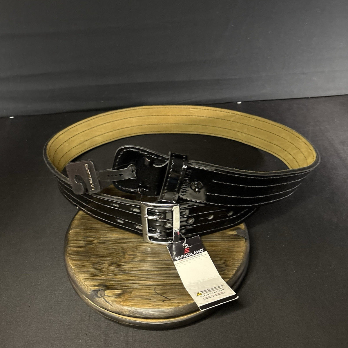 Safariland 872 Duty Belt Size 46" Contoured Basketweave Leather Chrome Buckle