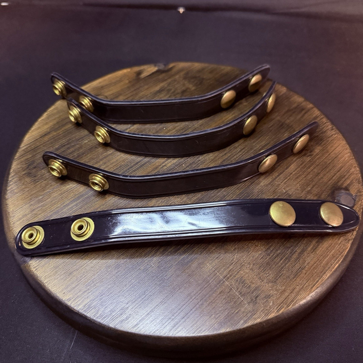 Safariland Belt Keeper 8" Black High Gloss With Brass Snaps Set Of 4